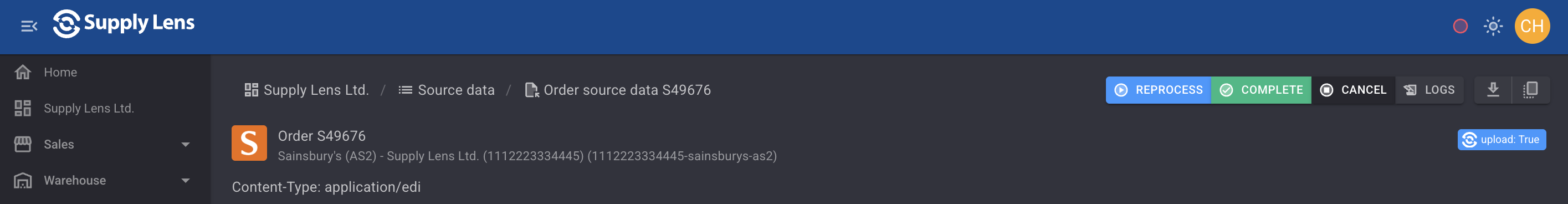 Operations on the Source Data screen